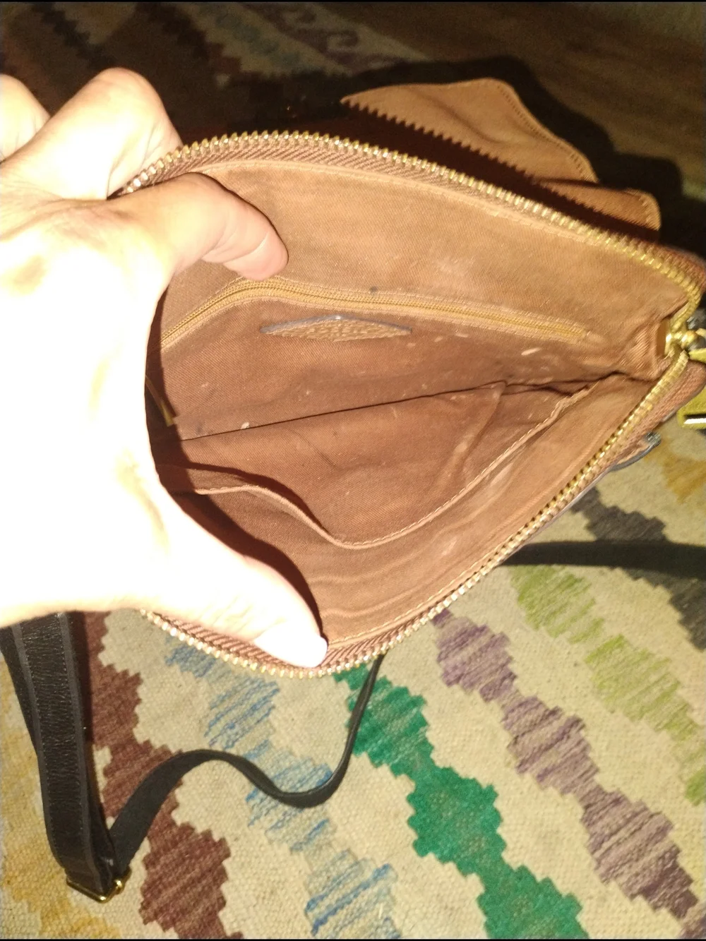 Fossil Black Leather Crossbody Purse